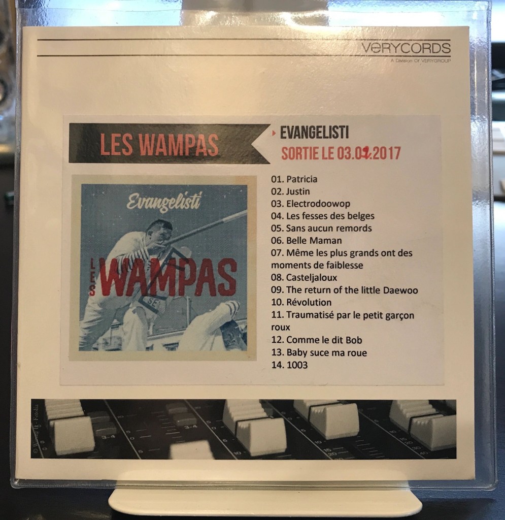EVANGELISTI CD album promo WAMPAS avec date de sortie corrigée à la main. 