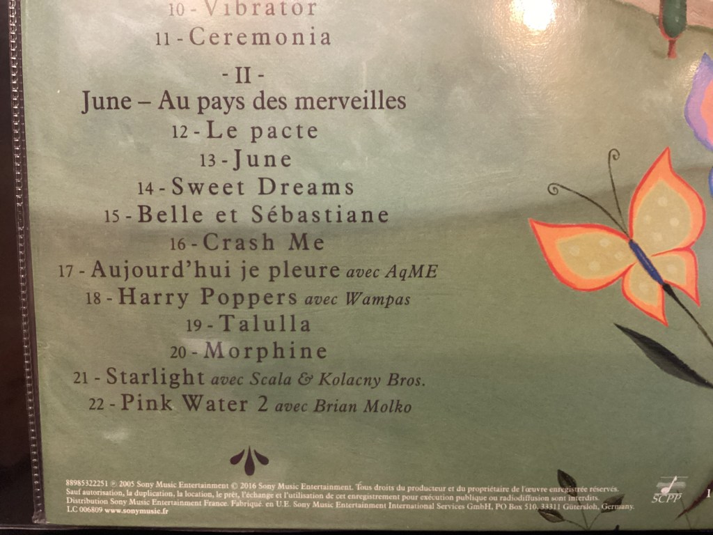 pochette arrière Album Indochine - Alice et June